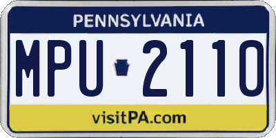 PA license plate MPU2110