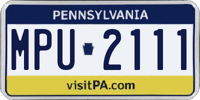 PA license plate MPU2111