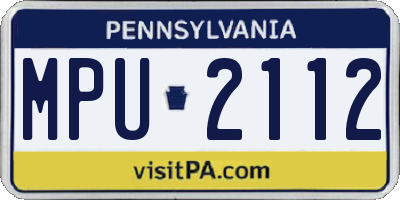 PA license plate MPU2112