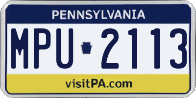 PA license plate MPU2113