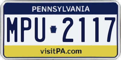 PA license plate MPU2117