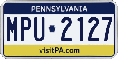 PA license plate MPU2127