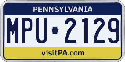 PA license plate MPU2129