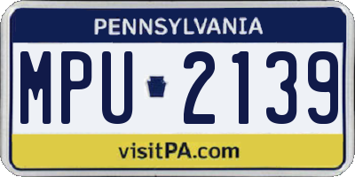 PA license plate MPU2139