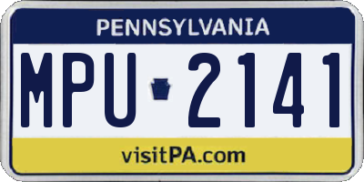 PA license plate MPU2141