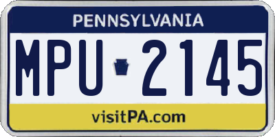 PA license plate MPU2145