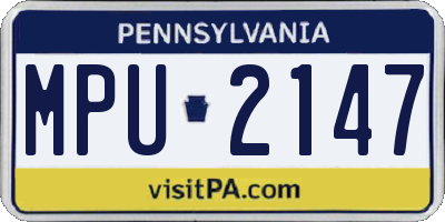PA license plate MPU2147