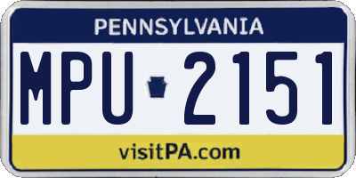 PA license plate MPU2151