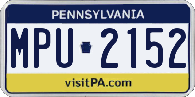 PA license plate MPU2152