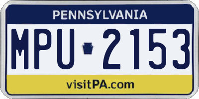 PA license plate MPU2153