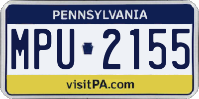 PA license plate MPU2155