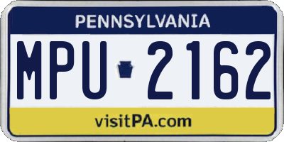 PA license plate MPU2162