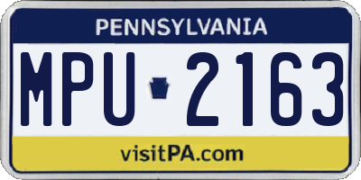 PA license plate MPU2163