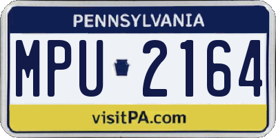 PA license plate MPU2164