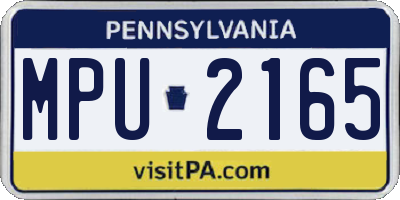 PA license plate MPU2165