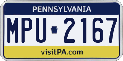 PA license plate MPU2167