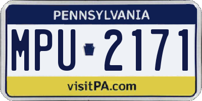 PA license plate MPU2171