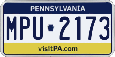 PA license plate MPU2173