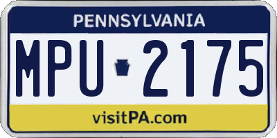 PA license plate MPU2175