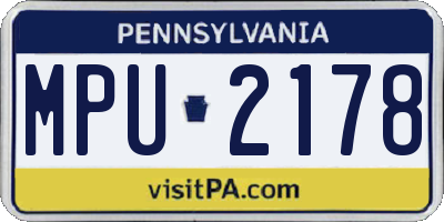 PA license plate MPU2178