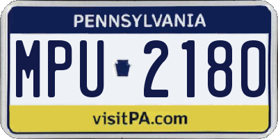 PA license plate MPU2180