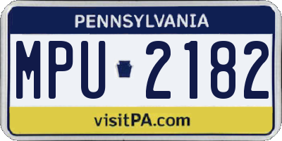 PA license plate MPU2182