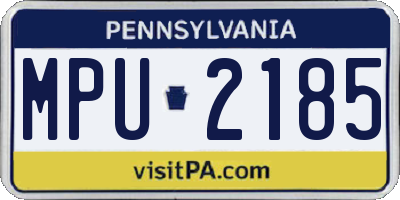 PA license plate MPU2185