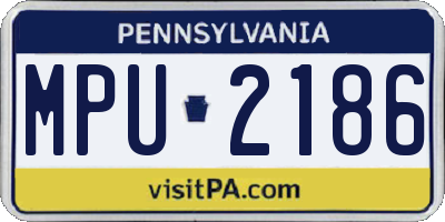 PA license plate MPU2186