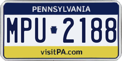 PA license plate MPU2188