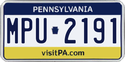 PA license plate MPU2191