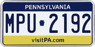 PA license plate MPU2192