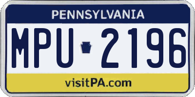 PA license plate MPU2196