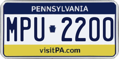PA license plate MPU2200