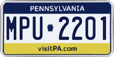 PA license plate MPU2201