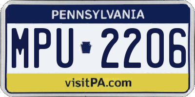 PA license plate MPU2206