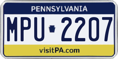PA license plate MPU2207