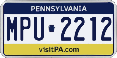 PA license plate MPU2212