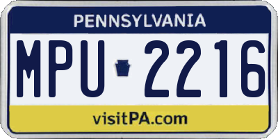 PA license plate MPU2216