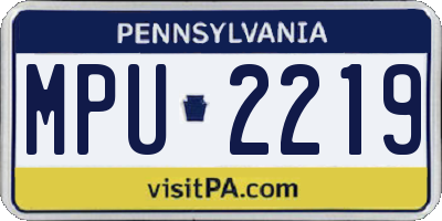 PA license plate MPU2219