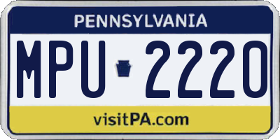 PA license plate MPU2220