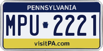 PA license plate MPU2221