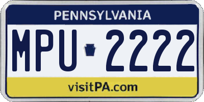 PA license plate MPU2222