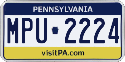 PA license plate MPU2224
