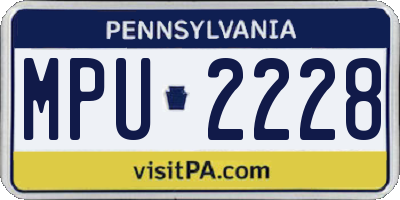 PA license plate MPU2228