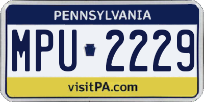 PA license plate MPU2229
