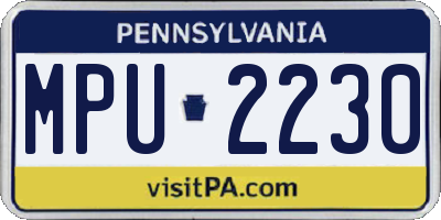 PA license plate MPU2230
