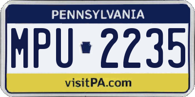 PA license plate MPU2235