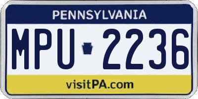 PA license plate MPU2236