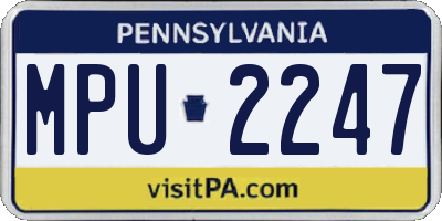 PA license plate MPU2247