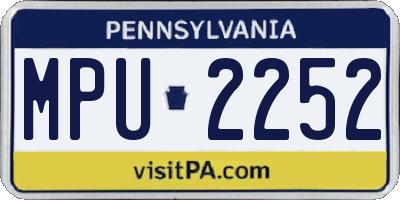 PA license plate MPU2252